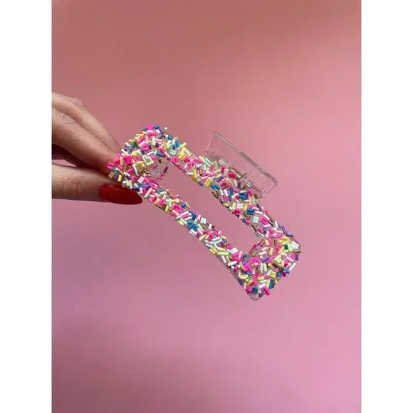 Confetti Sprinkle Hair Claw Clip Hair Accessories Birthday Gift - Picture 1 of 6